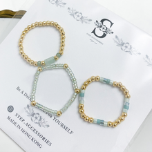 將圖片載入圖庫檢視器 Natural Stone ring set with Japanese glass beads<5 colors>