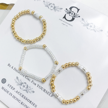 將圖片載入圖庫檢視器 Natural Stone ring set with Japanese glass beads<5 colors>