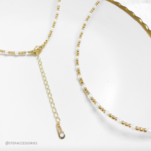 將圖片載入圖庫檢視器 J034 - Copper Plated 18K gold heart with Zircon pendant with Japanese glass beads choker necklace