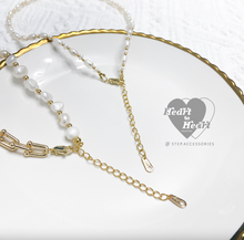 將圖片載入圖庫檢視器 Heart Buckle Choker with Freshwater Pearls <2 styles>