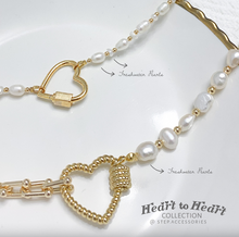 將圖片載入圖庫檢視器 Heart Buckle Choker with Freshwater Pearls <2 styles>