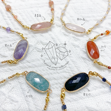 將圖片載入圖庫檢視器 Oval Natural stone choker < 6 colors >