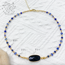 將圖片載入圖庫檢視器 Oval Natural stone choker < 6 colors >