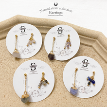將圖片載入圖庫檢視器 S185 Natural stone Earrings < 4 colors >