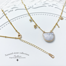 將圖片載入圖庫檢視器 Semicircle Natural stone Necklace with Star < 3 colors >