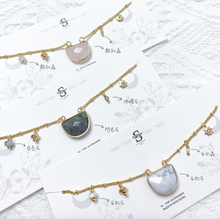 將圖片載入圖庫檢視器 Semicircle Natural stone Necklace with Star < 3 colors >