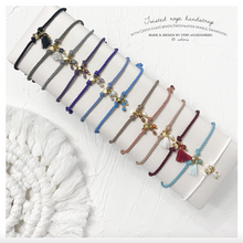 將圖片載入圖庫檢視器 Twisted rope hand strap with Czech glass beads/ Swarovski/ Pearls < 13 colors >