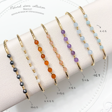 將圖片載入圖庫檢視器 Natural Stone gold tube Bracelet <5 colors>