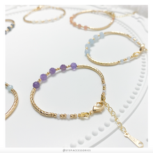 將圖片載入圖庫檢視器 Natural Stone gold tube Bracelet <5 colors>