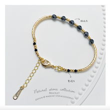 將圖片載入圖庫檢視器 Natural Stone gold tube Bracelet <5 colors>