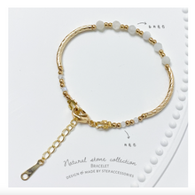將圖片載入圖庫檢視器 Natural Stone gold tube Bracelet <5 colors>