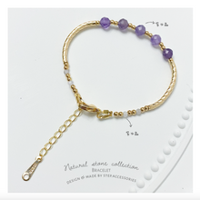 將圖片載入圖庫檢視器 Natural Stone gold tube Bracelet <5 colors>
