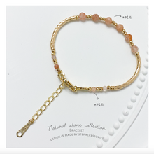 將圖片載入圖庫檢視器 Natural Stone gold tube Bracelet <5 colors>