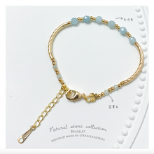 將圖片載入圖庫檢視器 Natural Stone gold tube Bracelet <5 colors>
