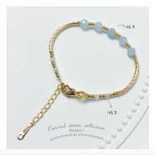 將圖片載入圖庫檢視器 Natural Stone gold tube Bracelet <5 colors>