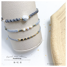 將圖片載入圖庫檢視器 H028 白松石 Gray Natural stone with japanese glass beads hand strap set / piece <total 12 colors>
