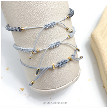 將圖片載入圖庫檢視器 H028 白松石 Gray Natural stone with japanese glass beads hand strap set / piece <total 12 colors>