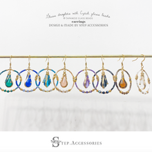 將圖片載入圖庫檢視器 D080-D087 Glass Droplets with Czech glass beads earrings < 8 colors >