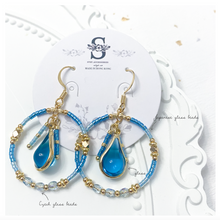 將圖片載入圖庫檢視器 D080-D087 Glass Droplets with Czech glass beads earrings < 8 colors >