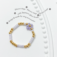 將圖片載入圖庫檢視器 Flower ring with Japanese glass beads <9 colors>