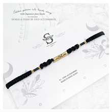 將圖片載入圖庫檢視器 Golden pattern tube & Japanese glass beads hand strap < 10 colors >