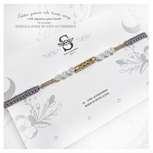 將圖片載入圖庫檢視器 Golden pattern tube & Japanese glass beads hand strap < 10 colors >