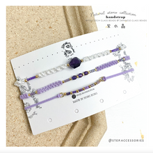 將圖片載入圖庫檢視器 H030 紫水晶 Purple Natural stone with japanese glass beads hand strap set / piece <total 12 colors>