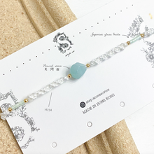 將圖片載入圖庫檢視器 H234 天河石 Mint Natural stone with japanese glass beads hand strap set / piece <total 12 colors>