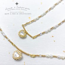 將圖片載入圖庫檢視器 J073 Shell Heart pendant with Freshwater pearls & Swarovski Necklace/Choker