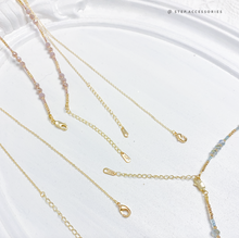 將圖片載入圖庫檢視器 Soda blue/ pink glass beads & Japanese glass beads choker // Shell pearls with glass beads necklace < 2 colors >