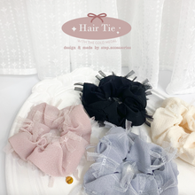 將圖片載入圖庫檢視器 Hair Tie with chiffon fabric and gold medal < 4 colors >