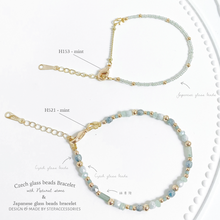 將圖片載入圖庫檢視器 Czech glass beads bracelet with Natural stone / Japanese glass beads bracelet <5 colors>
