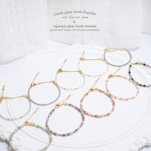 將圖片載入圖庫檢視器 Czech glass beads bracelet with Natural stone / Japanese glass beads bracelet <5 colors>