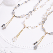 將圖片載入圖庫檢視器 Natural stone 2 ways choker with Japanese glass beads <7 colors>