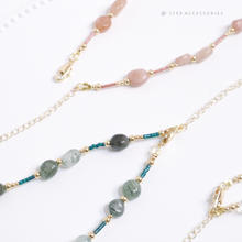 將圖片載入圖庫檢視器 Natural stone 2 ways choker with Japanese glass beads <7 colors>