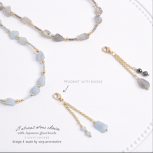 將圖片載入圖庫檢視器 Natural stone 2 ways choker with Japanese glass beads <7 colors>