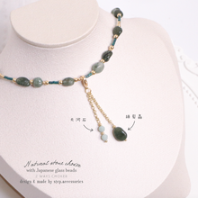 將圖片載入圖庫檢視器 Natural stone 2 ways choker with Japanese glass beads <7 colors>