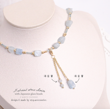 將圖片載入圖庫檢視器 Natural stone 2 ways choker with Japanese glass beads <7 colors>