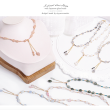 將圖片載入圖庫檢視器 Natural stone 2 ways choker with Japanese glass beads <7 colors>
