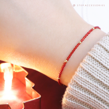 將圖片載入圖庫檢視器 Christmas Czech glass beads bracelet / Japanese glass beads Bracelet / Natural stone Swarovski Hand strap <3 style>