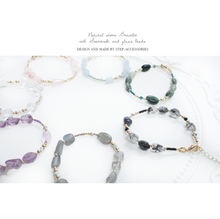 將圖片載入圖庫檢視器 Natural stone bracelet with Swarovski and glass beads < 7 colors >