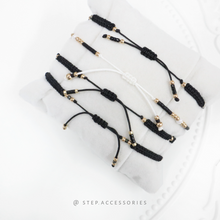 將圖片載入圖庫檢視器 Black Hand strap with Japanese glass beads/ Natural stone/ Czech glass beads < 4 styles >