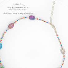 將圖片載入圖庫檢視器 Rainbow choker with Freshwater pearls and glass beads / Czech glass beads and Japanese glass beads < 2 styels >