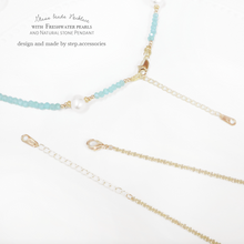 將圖片載入圖庫檢視器 Glass beads choker / necklace with freshwater pearls < 2 styles >