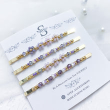 將圖片載入圖庫檢視器 Purple hair clips with Japanese glass beads <4 styles >