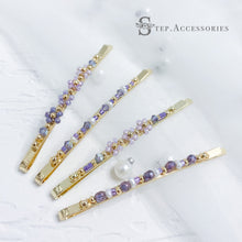 將圖片載入圖庫檢視器 Purple hair clips with Japanese glass beads <4 styles >