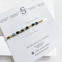 將圖片載入圖庫檢視器 Black hair clips with Japanese glass beads < 3 styles >