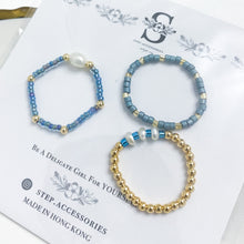 將圖片載入圖庫檢視器 Freshwater Pearls ring set with Japanese glass beads<6 colors>