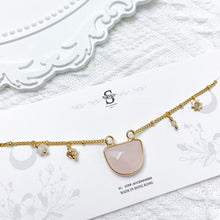 將圖片載入圖庫檢視器 Semicircle Natural stone Necklace with Star < 3 colors >