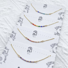 將圖片載入圖庫檢視器 Japanese glass beads rainbow smile necklace < 4 colors >
